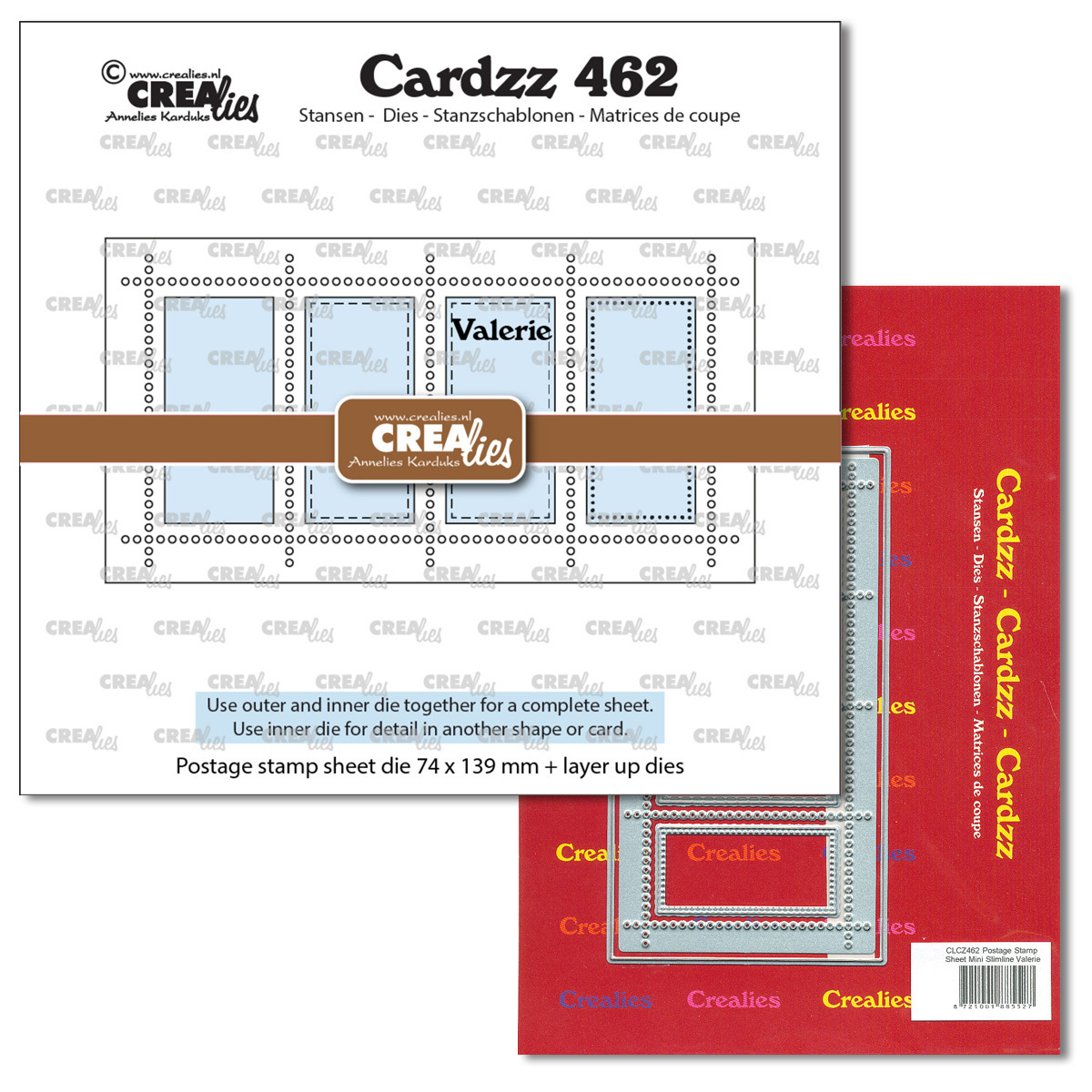 Stanze Mini Slimline Postage 4 Rectangles Vertical