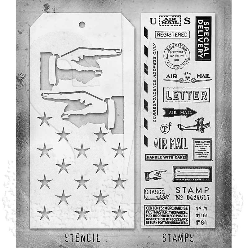 Tim Holtz Mixed Media Stamps & Stencil #41