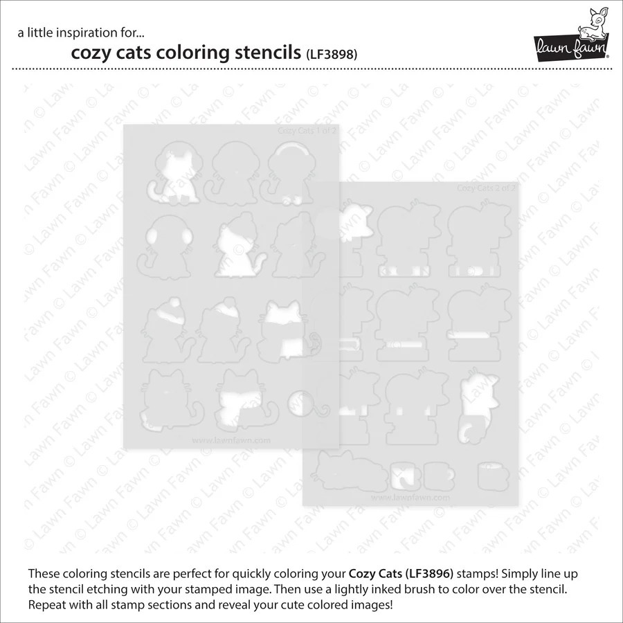 Coloring Stencil Cozy Cats