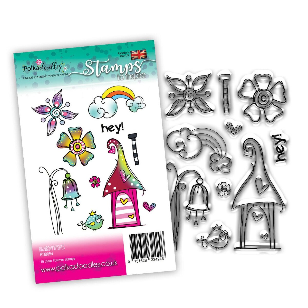Clear Stamp Rainbow Wishes