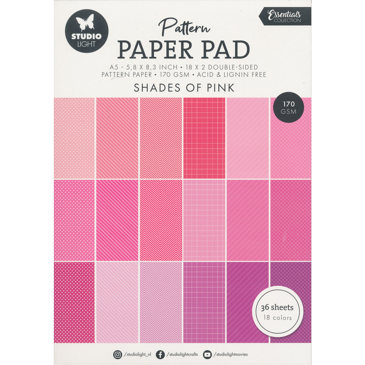 Studio Light Paper Pad Pink Pattern