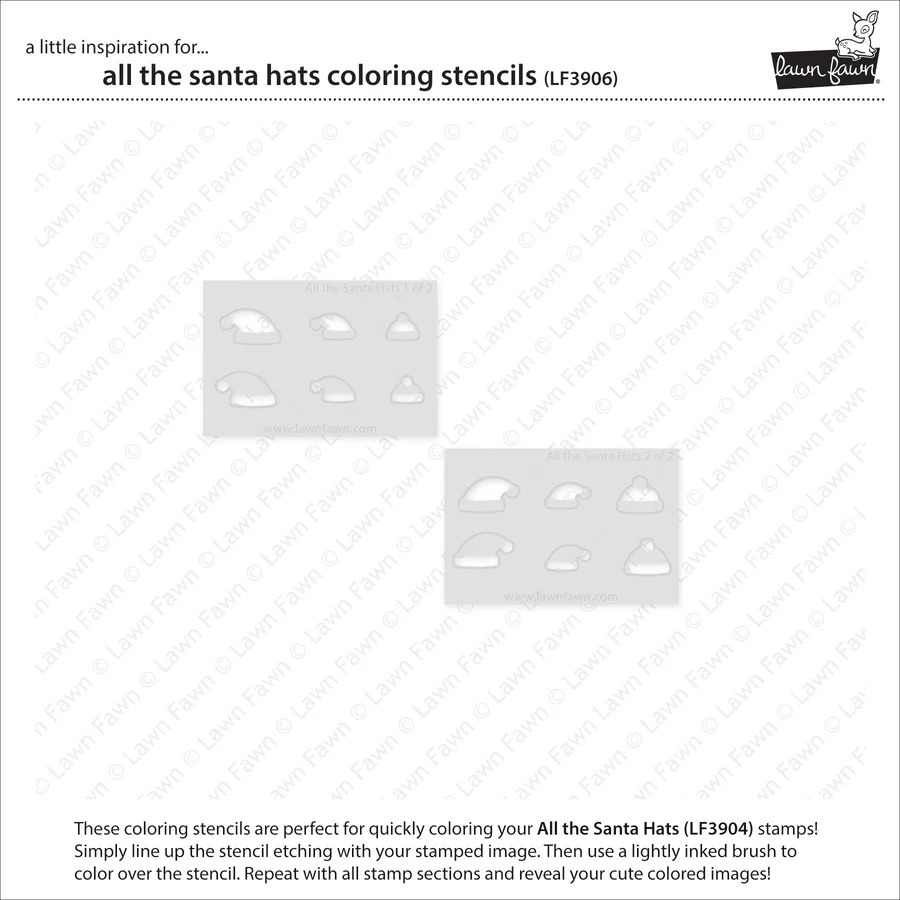 Coloring Stencil All the Santa Hats