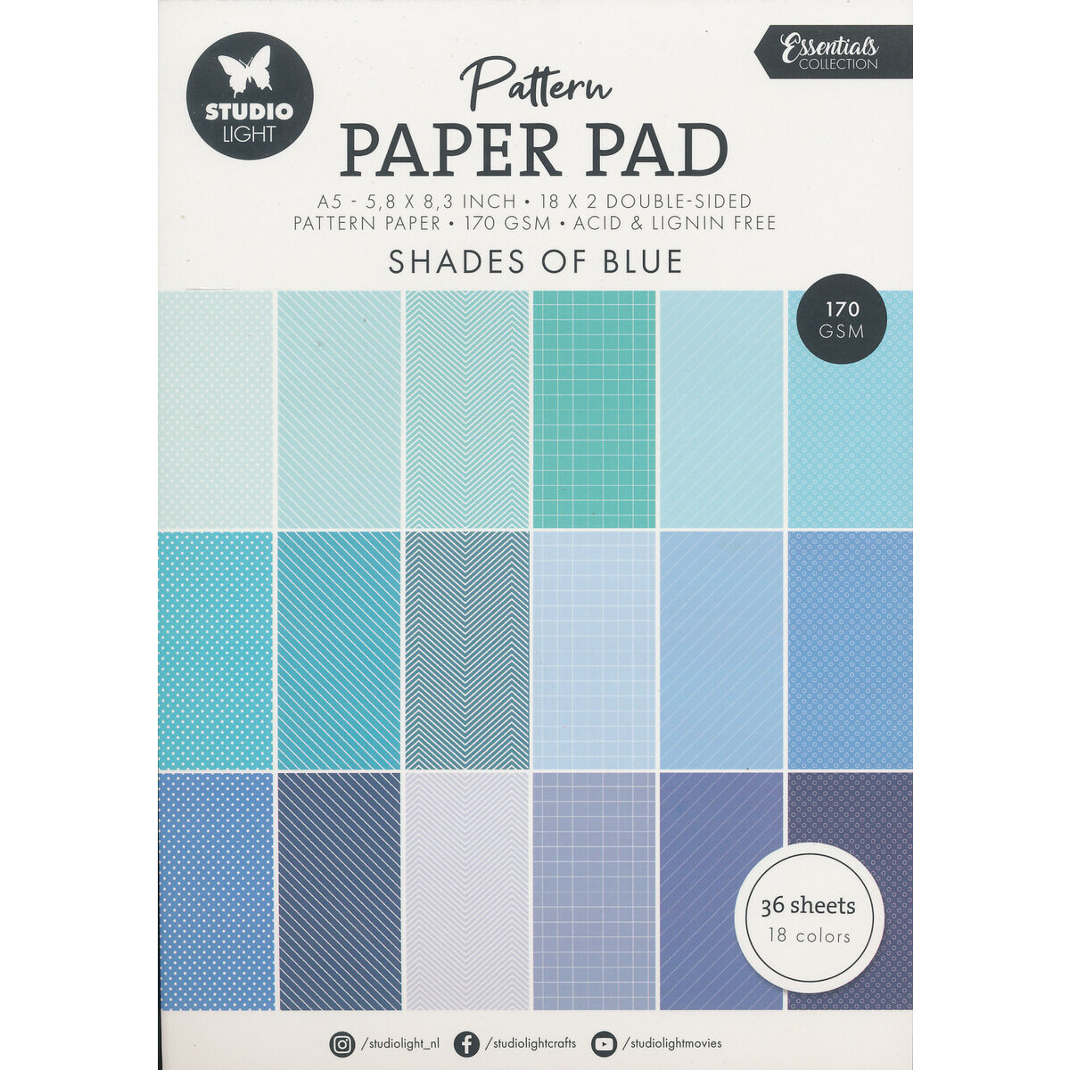 Studio Light Paper Pad Blue Pattern