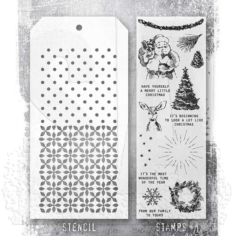 Tim Holtz Mixed Media Stamps & Stencil #74