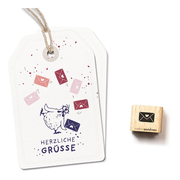 Ministempel Briefumschlag mit Herz