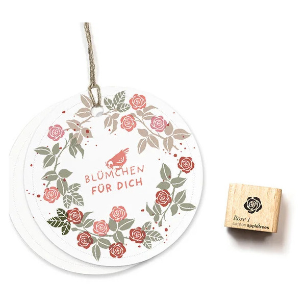 Ministempel Rosenblüte