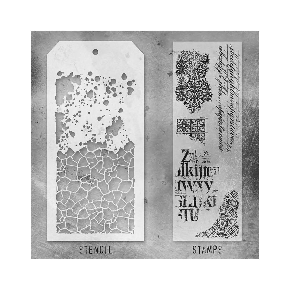 Tim Holtz Mixed Media Stamps & Stencil #23 Tim Holtz Mixed Media Stamps & Stencil #23