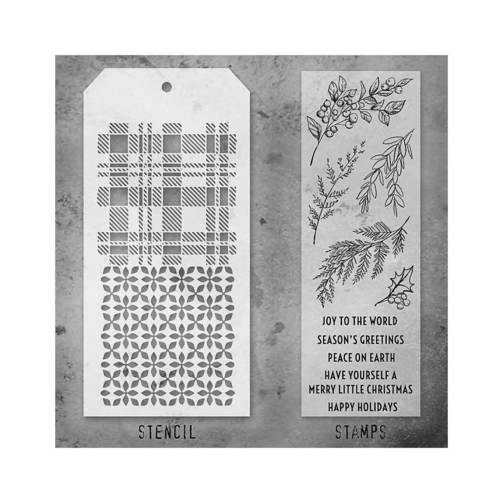 Tim Holtz Mixed Media Stamps & Stencil #32 Tim Holtz Mixed Media Stamps & Stencil #32