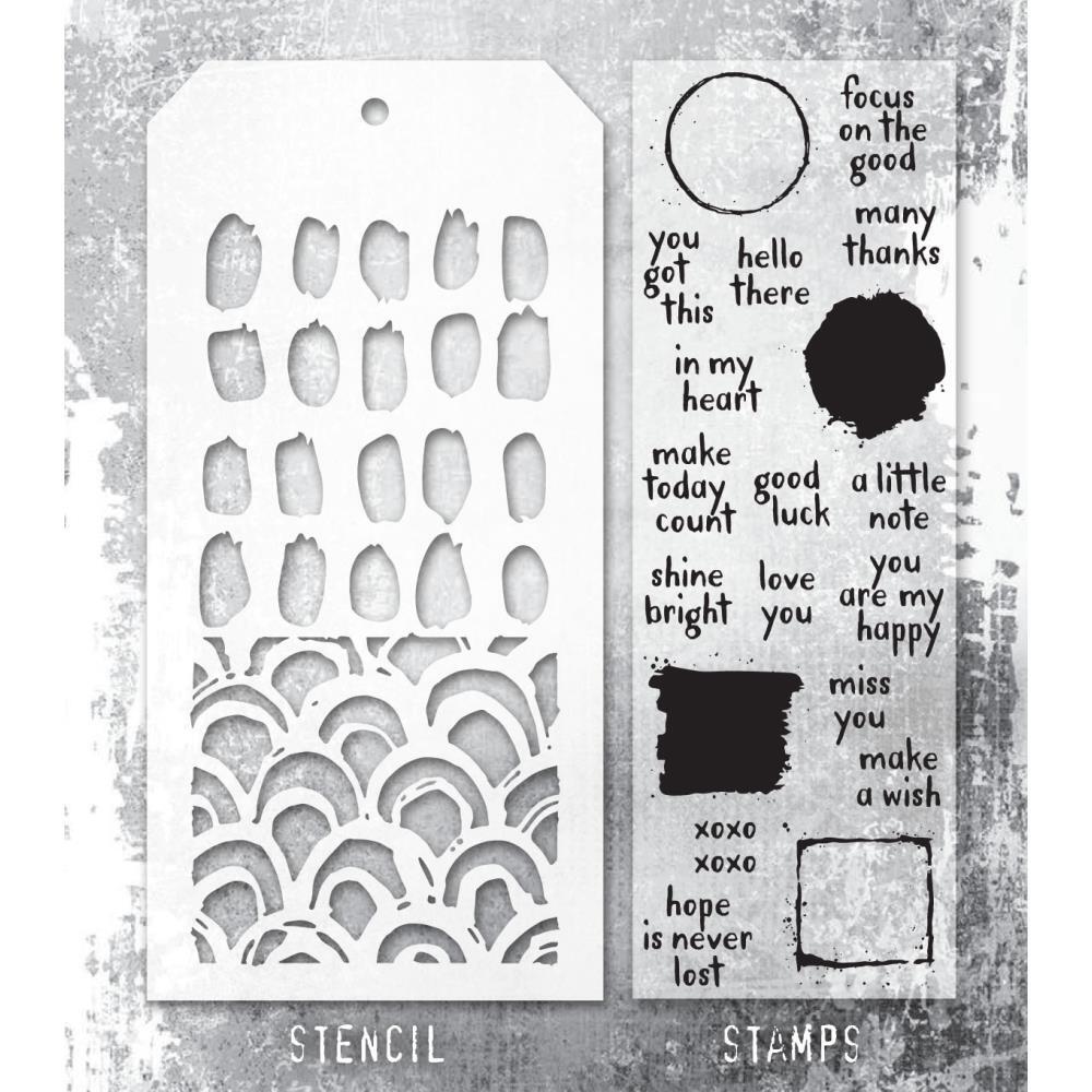 Tim Holtz Mixed Media Stamps & Stencil #84 Tim Holtz Mixed Media Stamps & Stencil #84