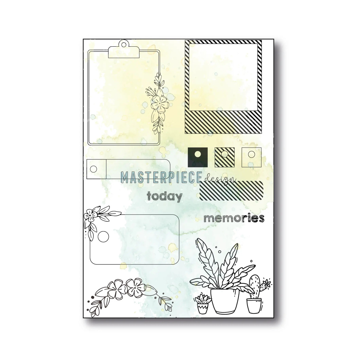 Clear Stamp Floral Labels