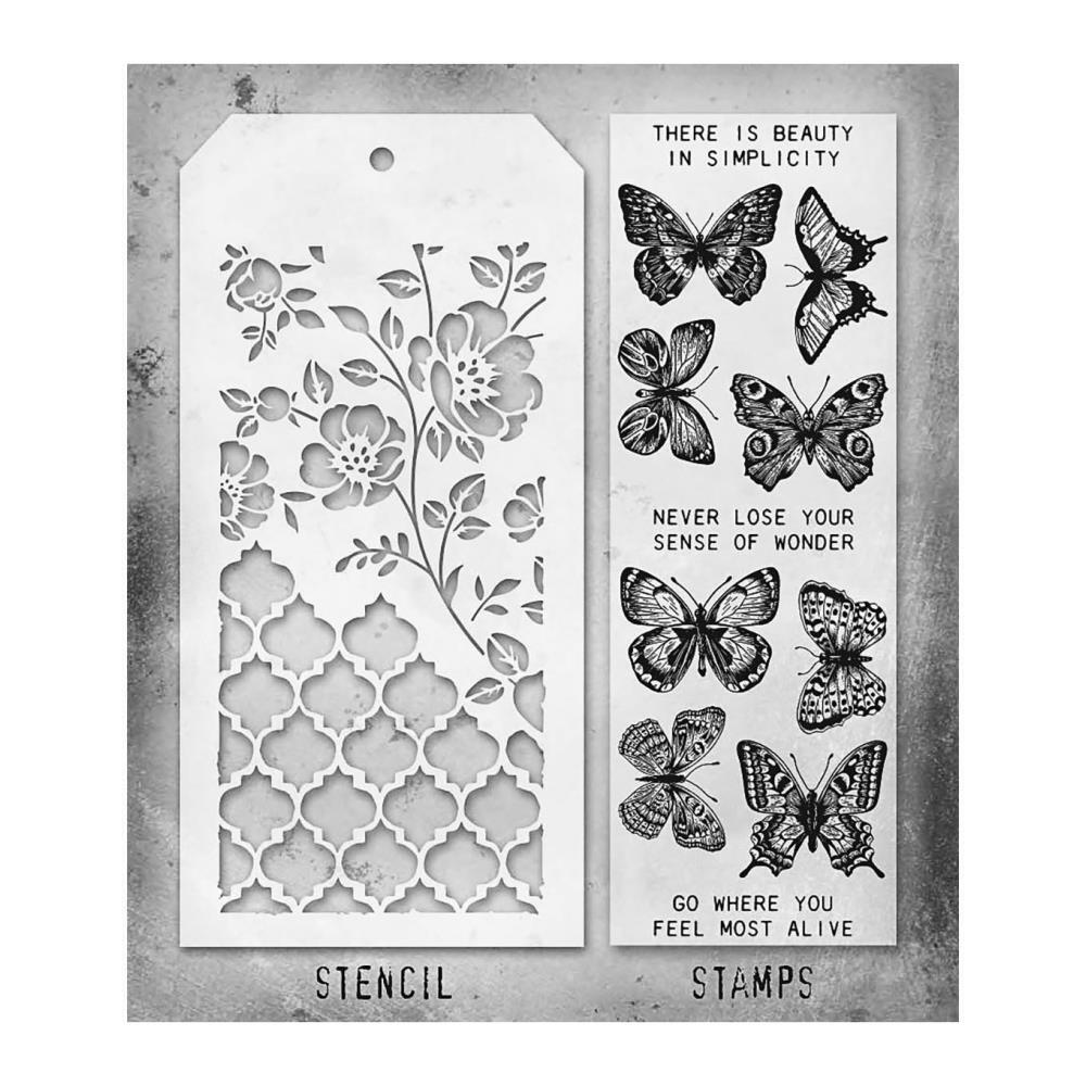 Tim Holtz Mixed Media Stamps & Stencil #44 Tim Holtz Mixed Media Stamps & Stencil #44