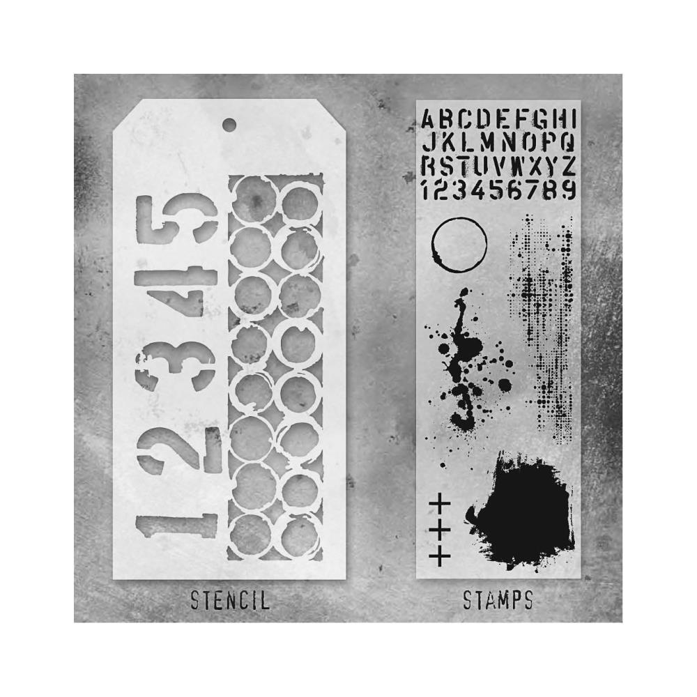 Tim Holtz Mixed Media Stamps & Stencil #22 Tim Holtz Mixed Media Stamps & Stencil #22