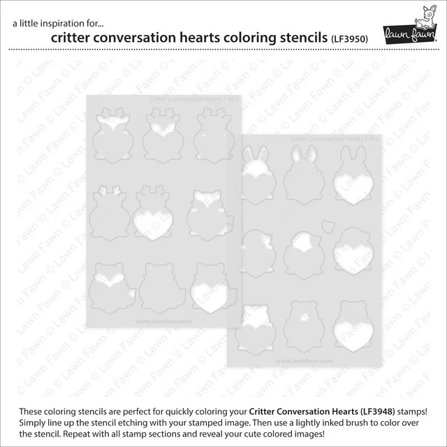 Coloring Stencils Critter Conversation Hearts