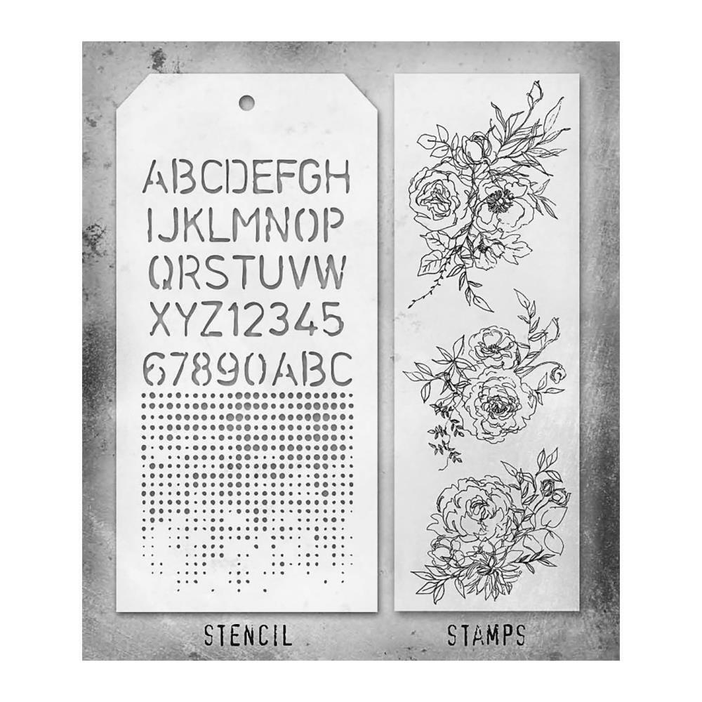 Tim Holtz Mixed Media Stamps & Stencil #38 Tim Holtz Mixed Media Stamps & Stencil #38