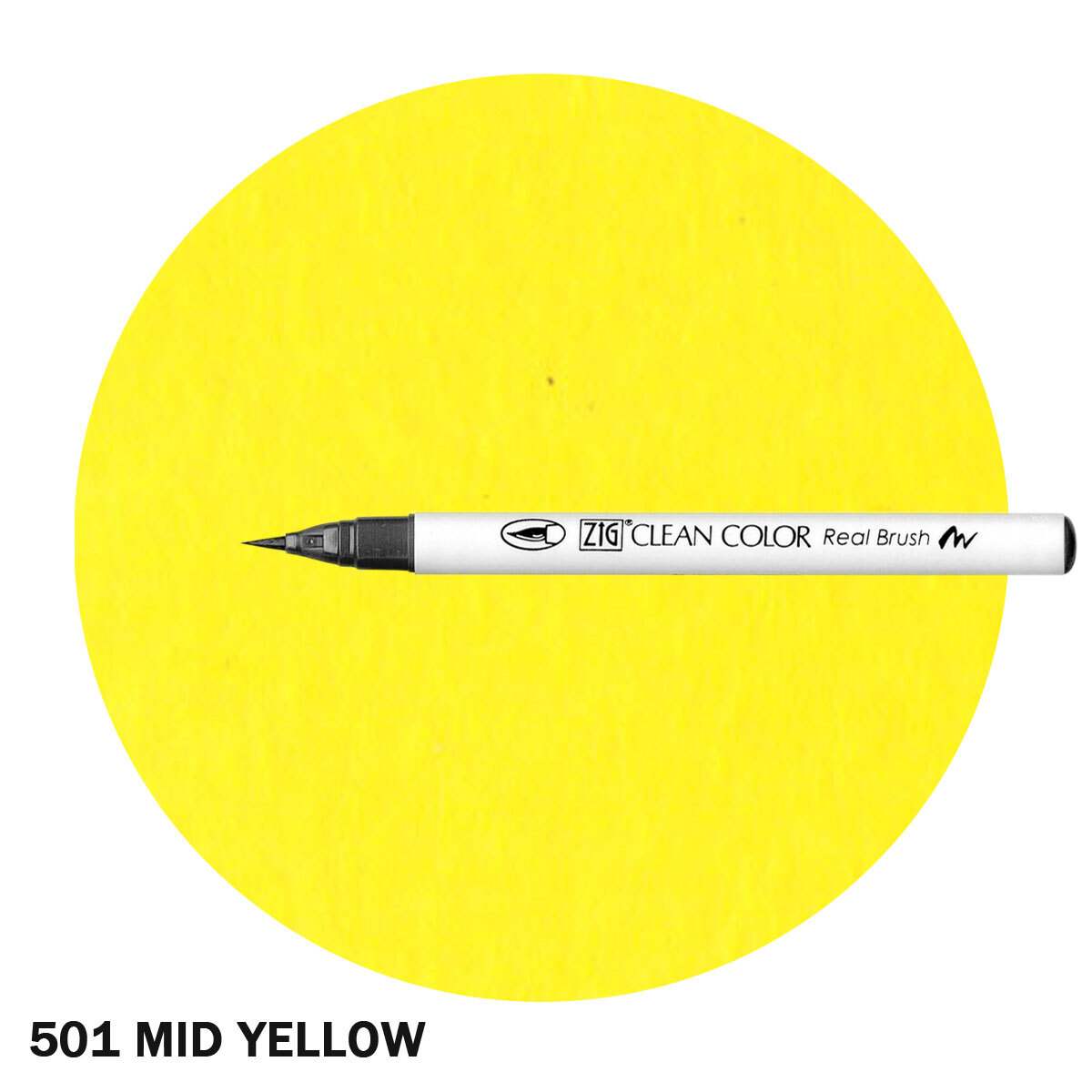 ZIG Clean Color Real Brush Marker Mid Yellow