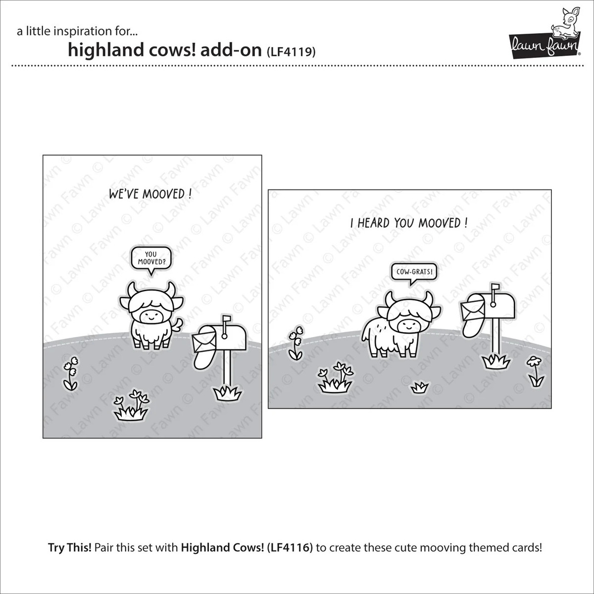 Clear Stamp Highland Cows! Add-On