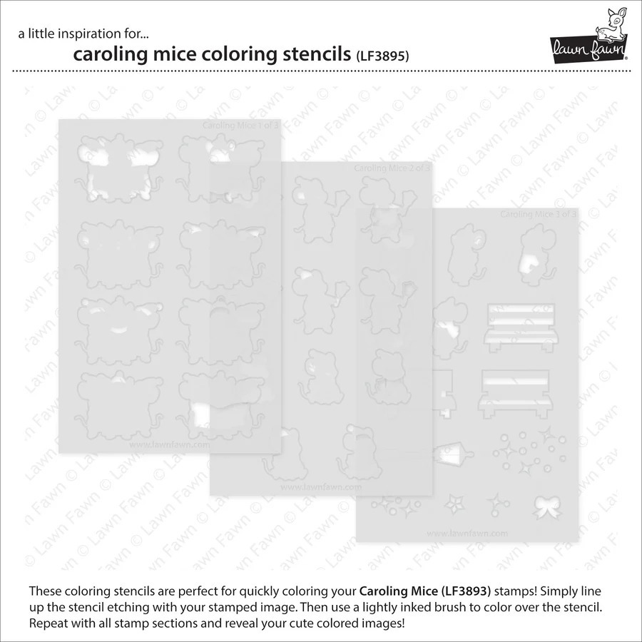 Coloring Stencil Caroling Mice