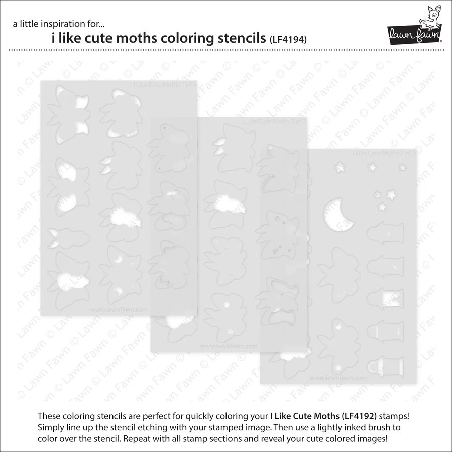 Coloring Stencils I like cute Moths