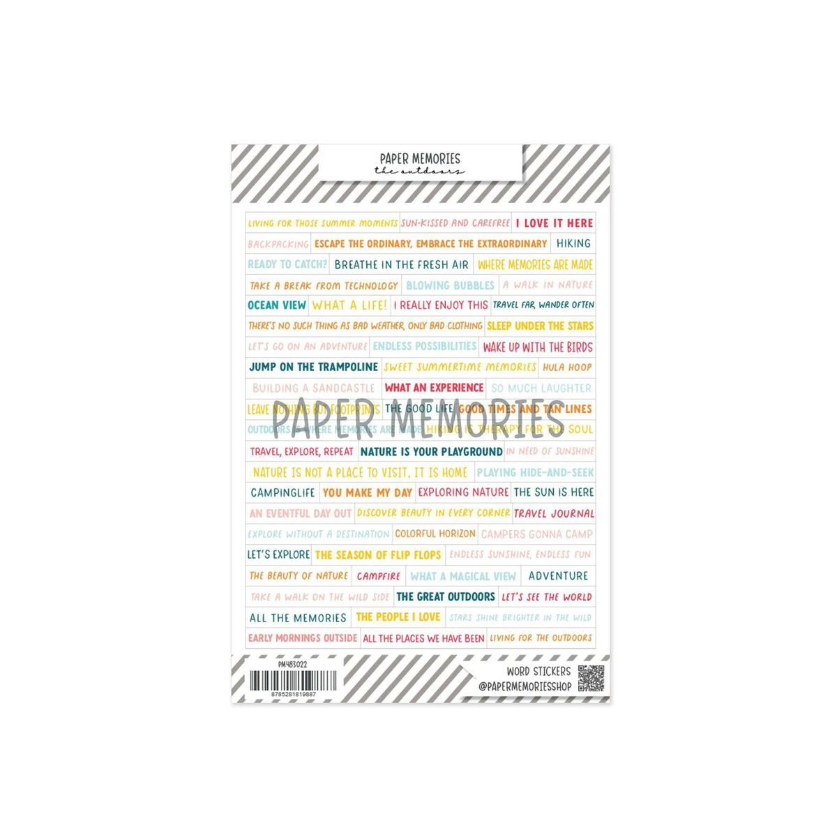 Summer Memories Vinyl Word Stickers The Outdoors