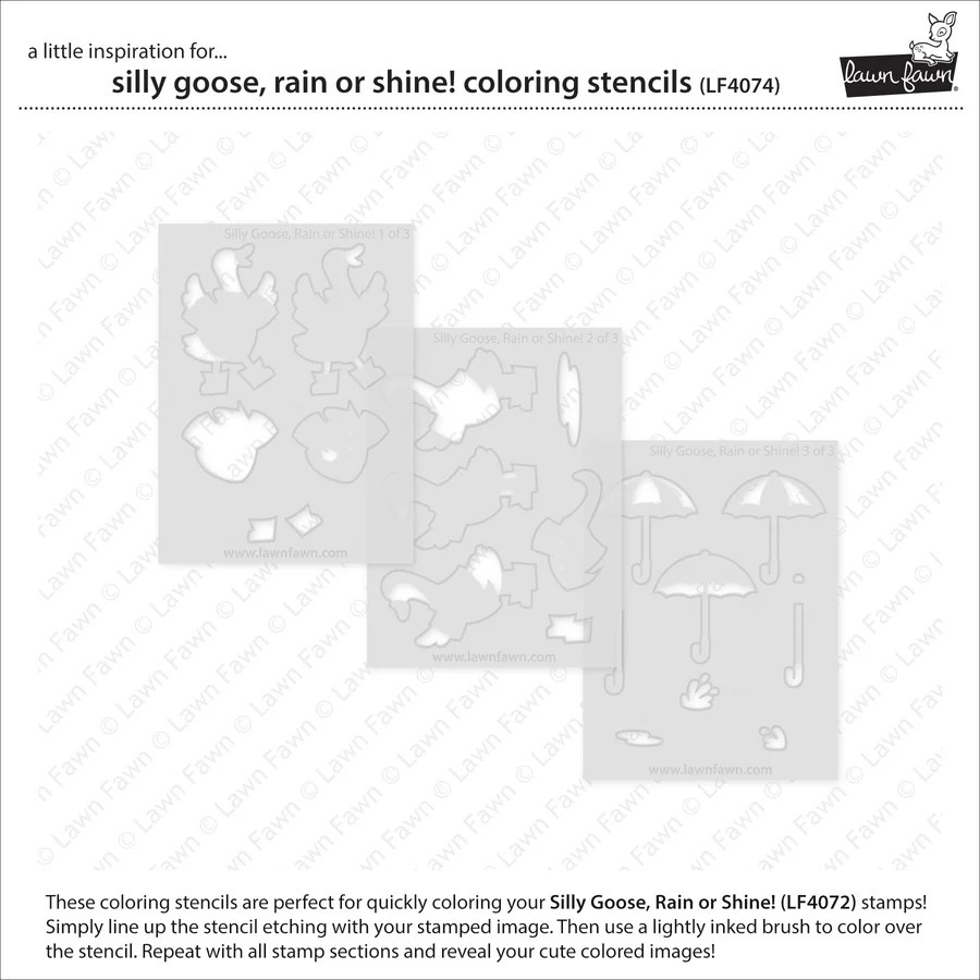 Coloring Stencil Silly Goose, Rain or Shine