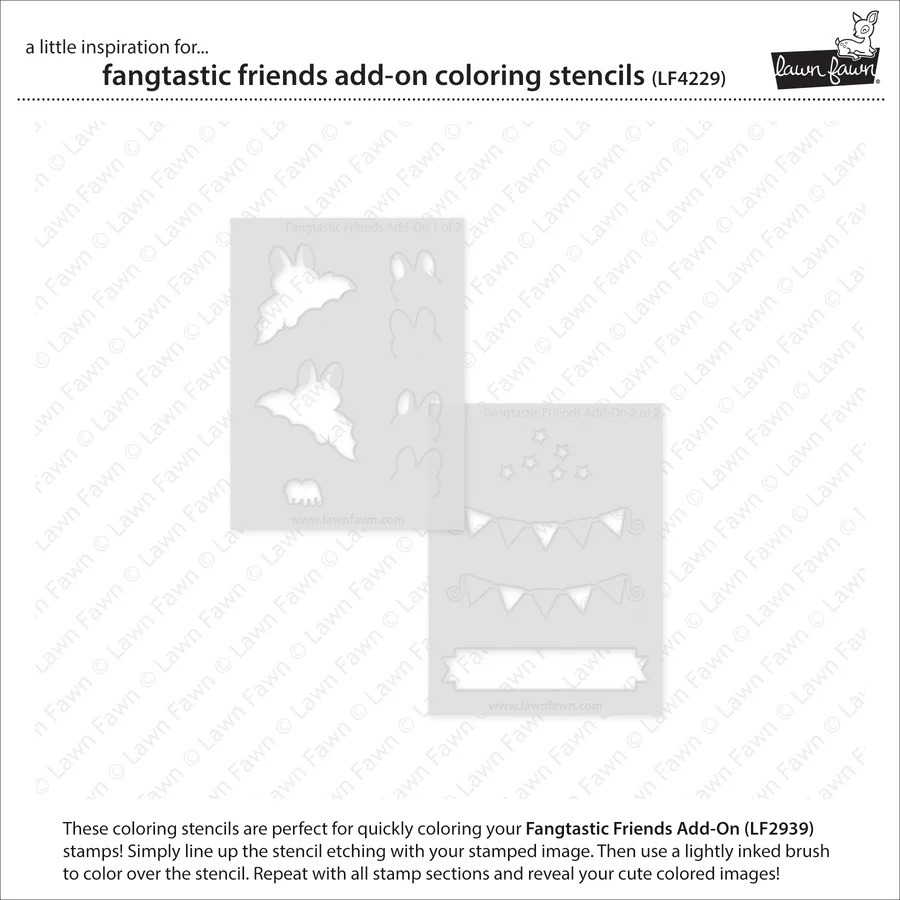 Coloring Stencils Fangtastic Friends Add-On