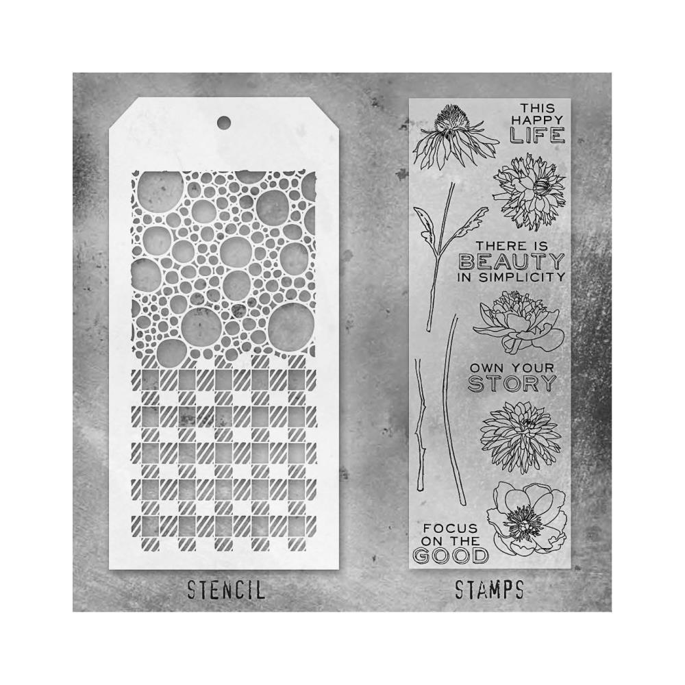 Tim Holtz Mixed Media Stamps & Stencil #24 Tim Holtz Mixed Media Stamps & Stencil #24