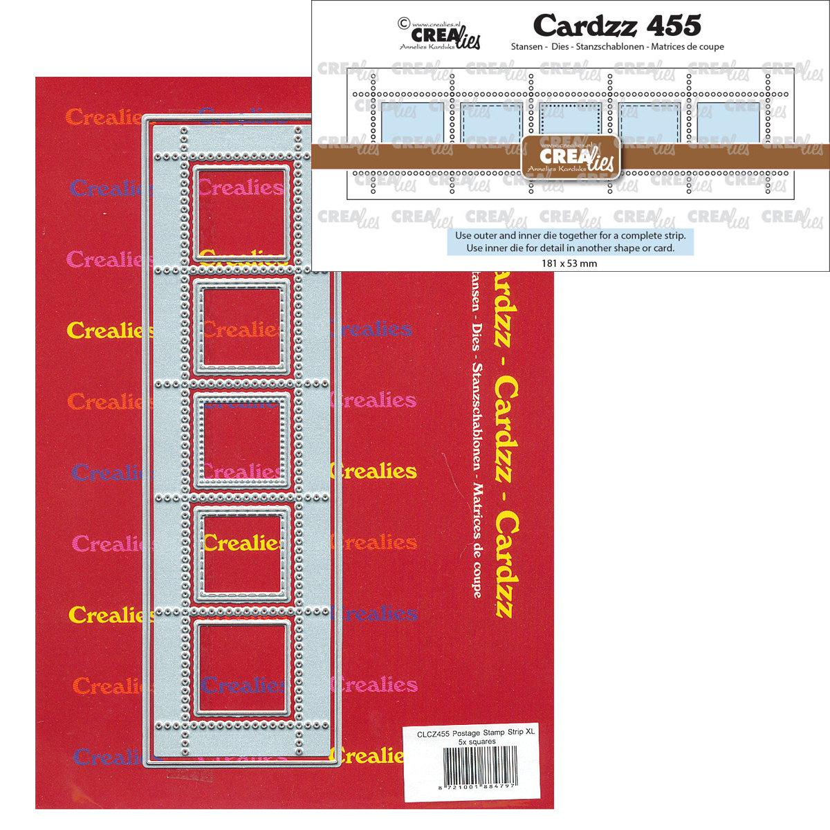 Stanze Postage Stamp Strip 5 Quadrate