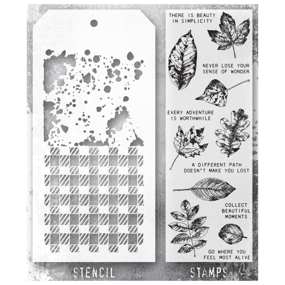 Tim Holtz Mixed Media Stamps & Stencil #50 Tim Holtz Mixed Media Stamps & Stencil #50
