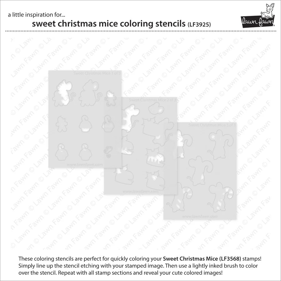 Coloring Stencil Sweet Christmas Mice