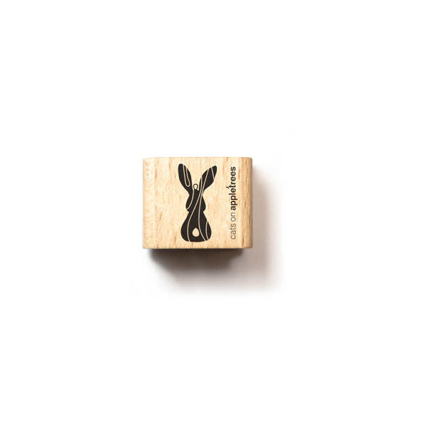 Ministempel Holzanhänger Hase