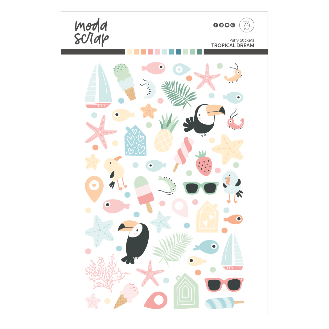 Puffy Stickers Tropical Dream Puffy Stickers Tropical Dream