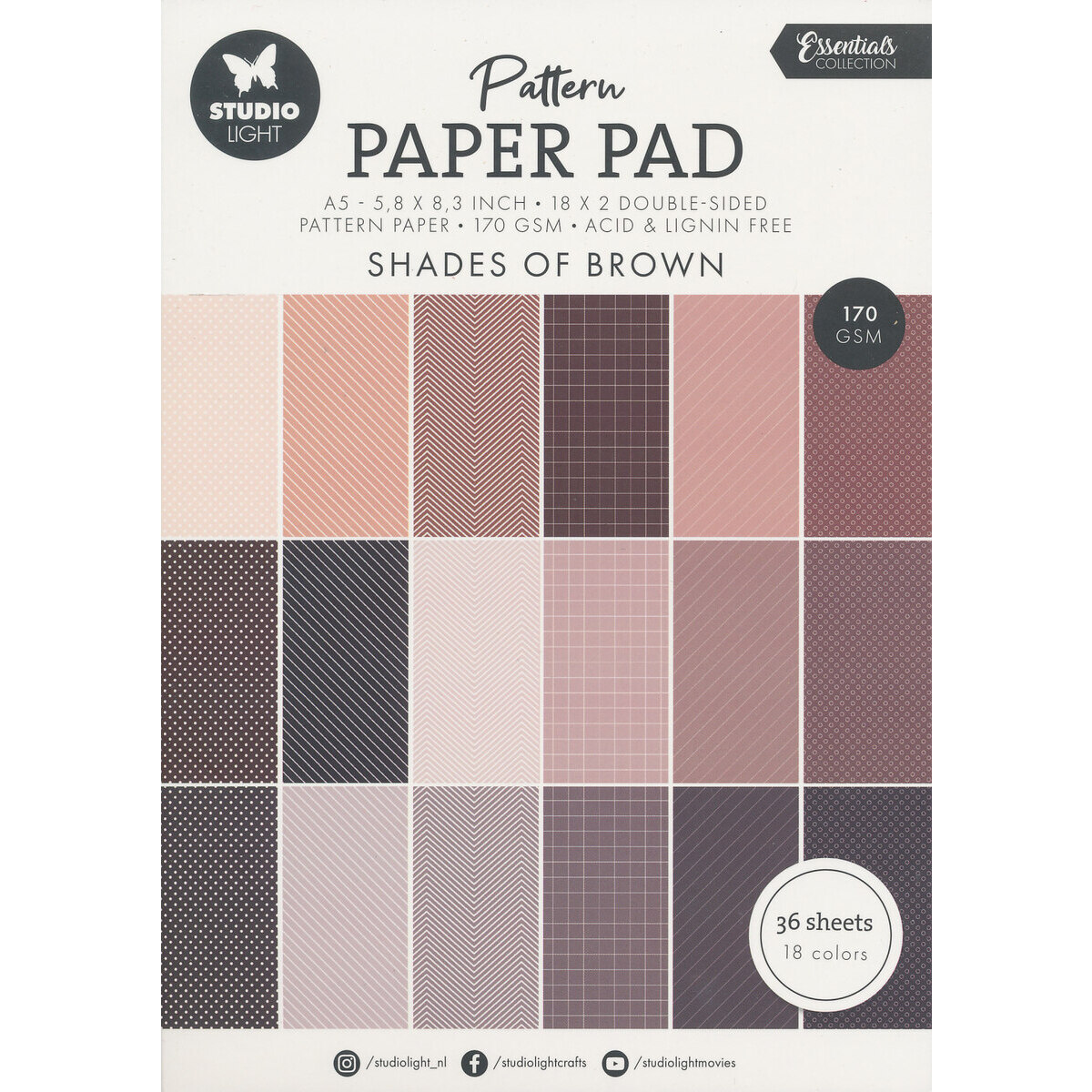 Studio Light Paper Pad Brown Pattern