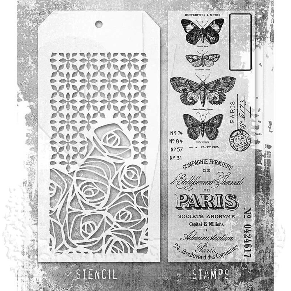 Tim Holtz Mixed Media Stamps & Stencil #20 Tim Holtz Mixed Media Stamps & Stencil #20