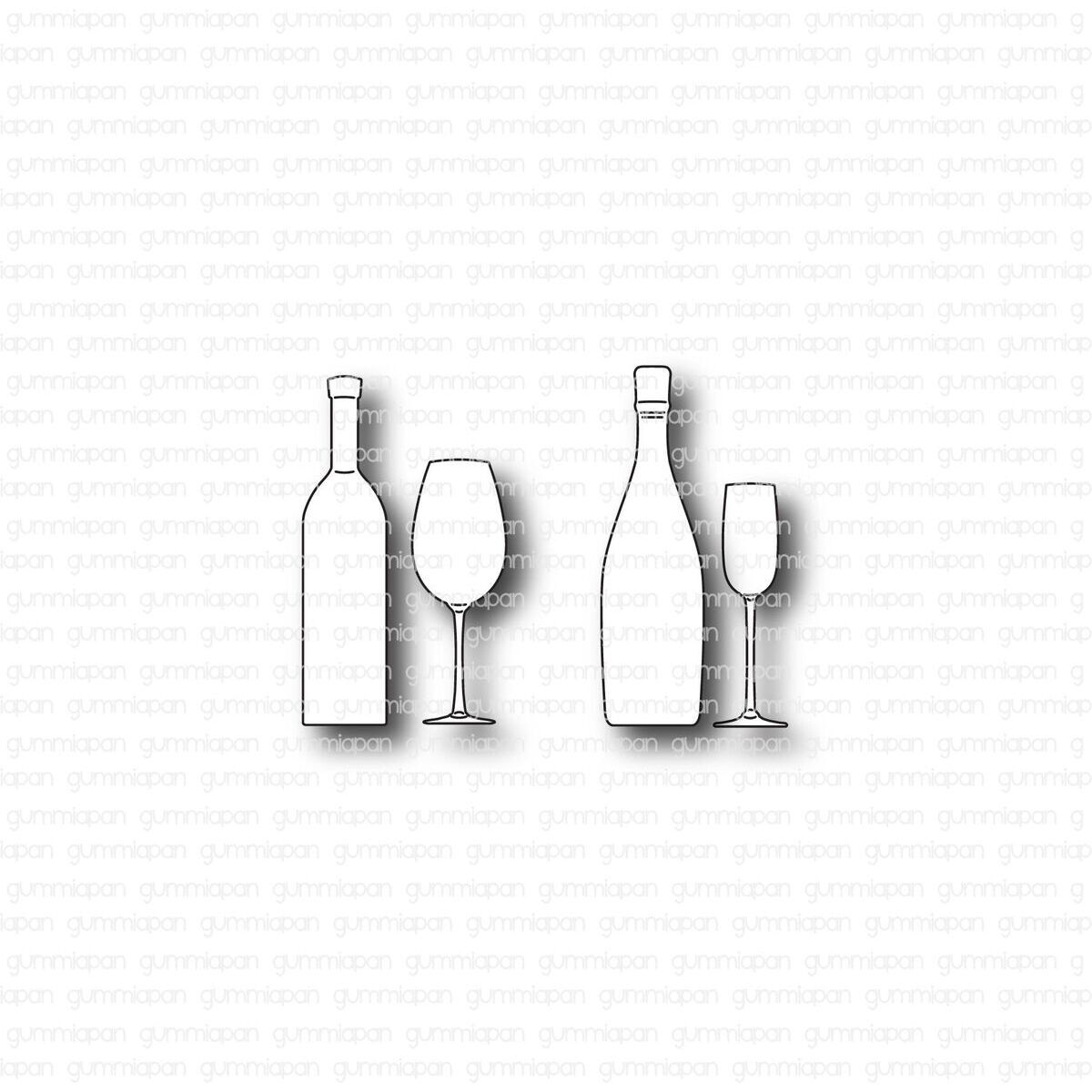 Stanze Champagne & Wine Bottle w/Glasses