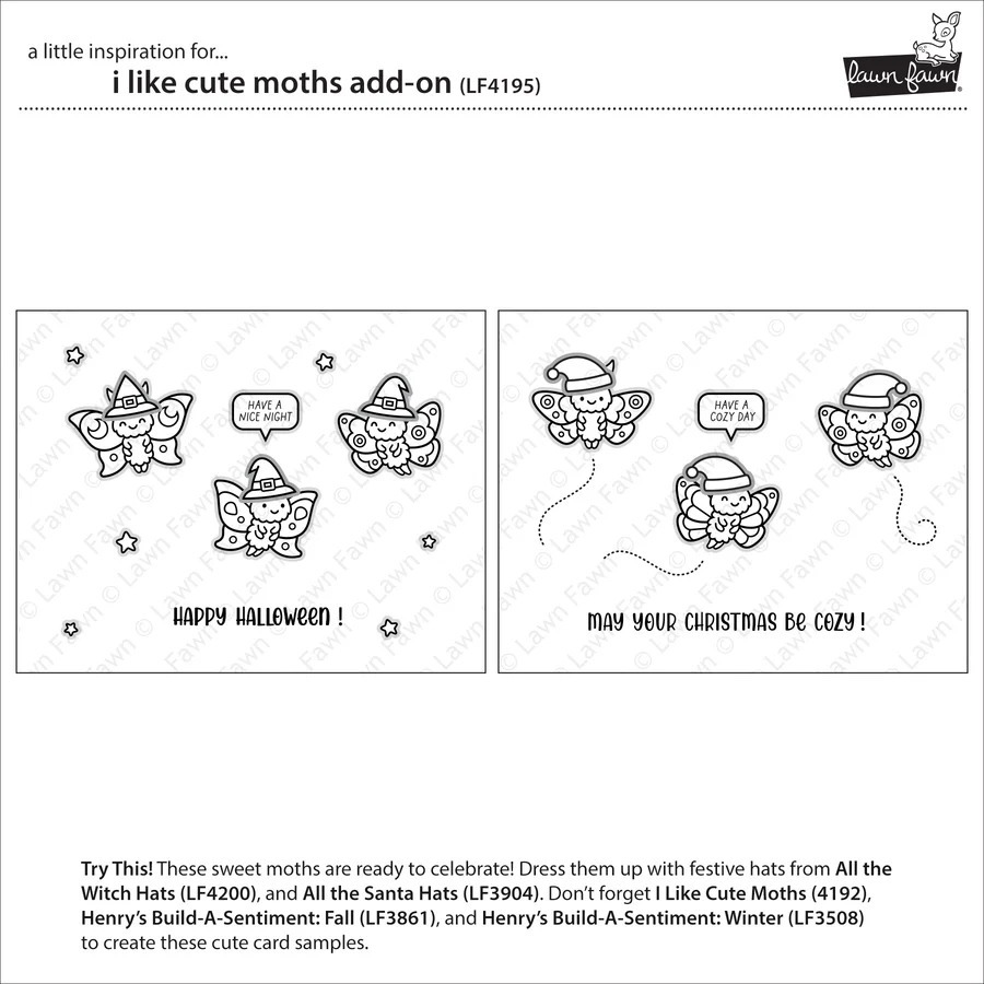 Clear Stamps I like cute Moths Add-On