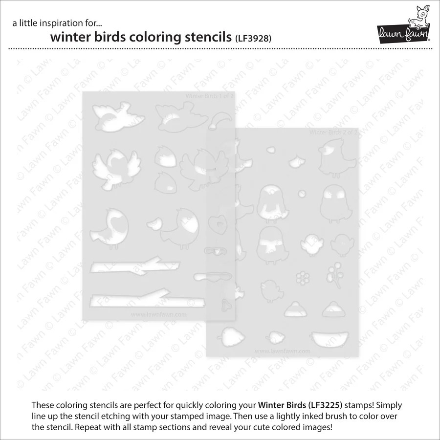 Coloring Stencil Winter Birds