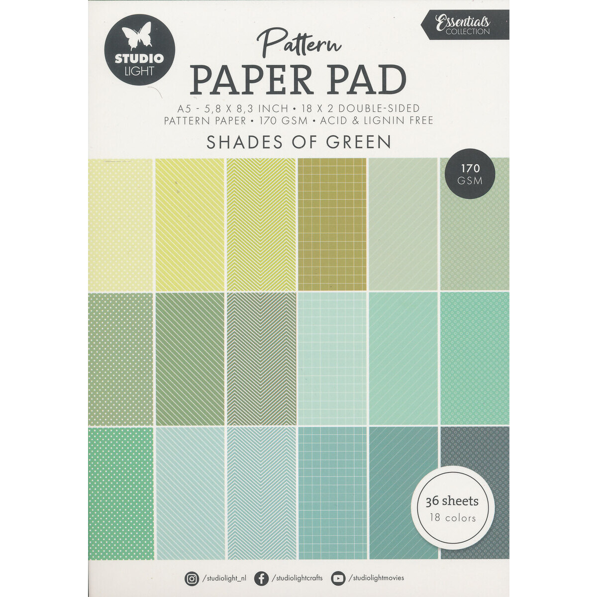 Studio Light Paper Pad Green Pattern