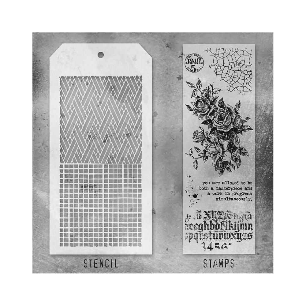Tim Holtz Mixed Media Stamps & Stencil #19 Tim Holtz Mixed Media Stamps & Stencil #19