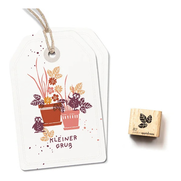 Ministempel Blätter mit Adern