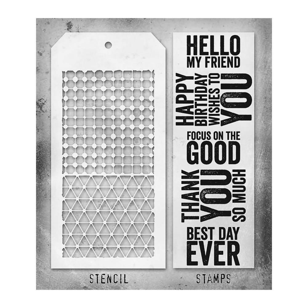 Tim Holtz Mixed Media Stamps & Stencil #40 Tim Holtz Mixed Media Stamps & Stencil #40