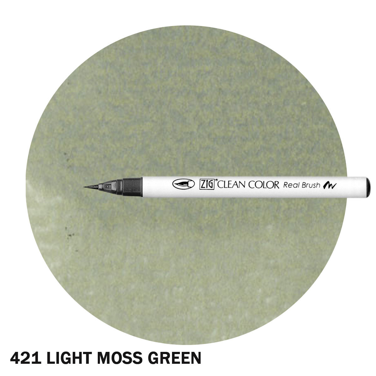 ZIG Clean Color Real Brush Marker Light Moss Green